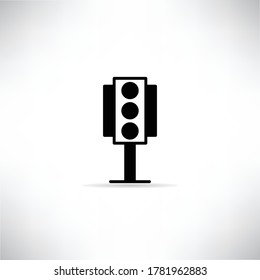 traffic light icon drop shadow on gray background