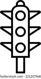 icono de semáforo. Elemento de icono de transporte para concepto móvil y aplicaciones web. Icono de semáforo de línea delgada se puede usar para web y móvil
