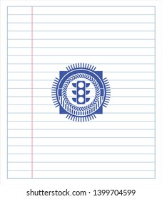 traffic light icon emblem with pen effect. Blue ink. Vector Illustration. Detailed.