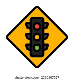 Traffic light icon in filled line style, use for website mobile app presentation