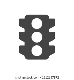 Traffic light icon flat design with white background