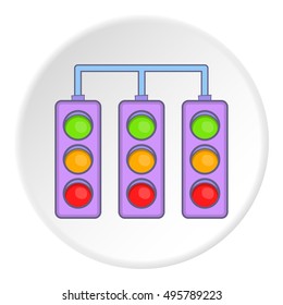 Traffic light icon. Flat illustration of traffic light vector icon for web.
