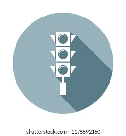 traffic light icon in Flat long shadow style. One of web collection icon can be used for UI, UX
