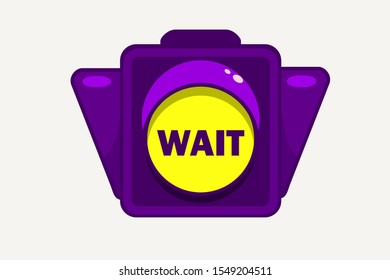 Traffic Light icon in flat style. Semaphore isolated on grey background. Simple traffic lights with red, yellow, green lights - go, wait, stop