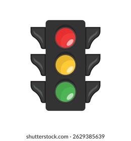 Traffic light icon in flat style. Stoplight vector illustration on isolated background. Semaphore sign business concept.