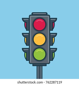 Traffic light icon. Flat style