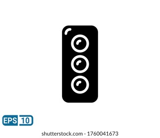 traffic light icon in glyph style. vector illustration for graphic design, website, UI on white background. EPS 10