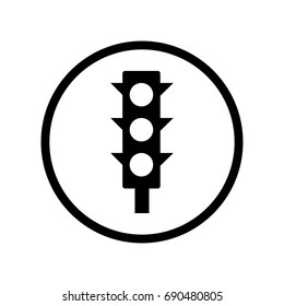 Traffic Light icon, iconic symbol inside a circle, on white background. Vector Iconic Design.