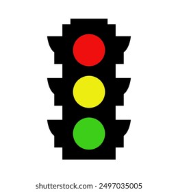 Traffic light icon illustrated on background