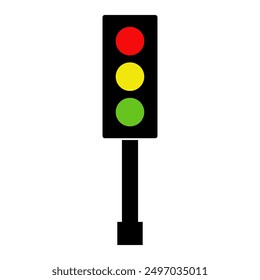 Traffic light icon illustrated on background
