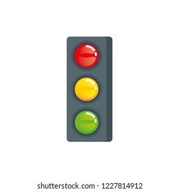 Traffic light icon, illustration in flat cartoon style