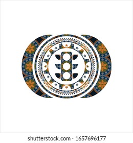 icono del semáforo dentro de la placa arabesca. decoración árabe.