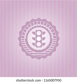 traffic light icon inside badge with pink background
