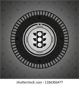 traffic light icon inside black badge