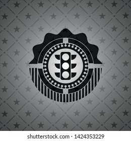 traffic light icon inside black badge