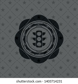 traffic light icon inside dark badge