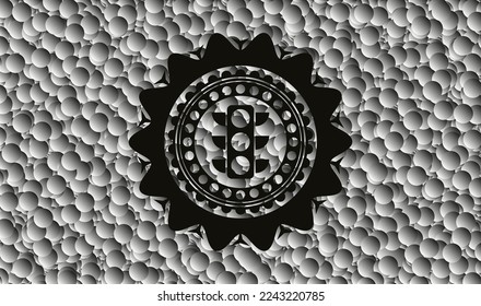 traffic light icon inside dark emblem with bubbles background. Retro. Vector Illustration. Detailed. 