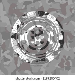 traffic light icon inside grey camo texture
