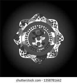 traffic light icon inside grey camouflaged emblem