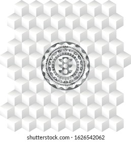 traffic light icon inside grey emblem. Vintage with geometric cube white background