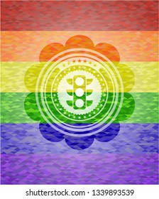 traffic light icon inside lgbt colors emblem 
