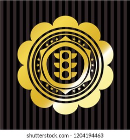 traffic light icon inside shiny badge