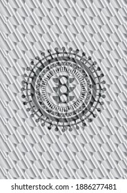 traffic light icon inside shiny silver emblem. Scales pattern. Vector Illustration. Detailed. 