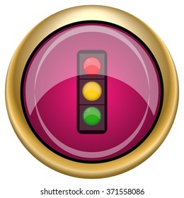 Traffic light icon. Internet button on white background. EPS10 vector.
