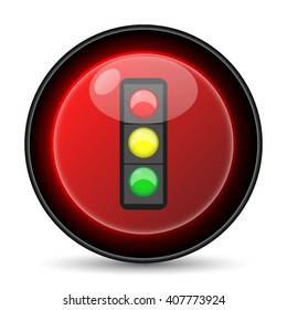 Traffic light icon. Internet button on white background. EPS10 vector
