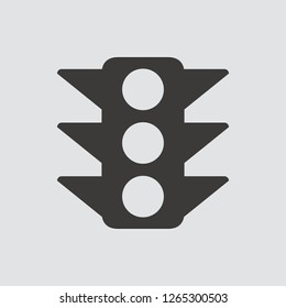 Traffic light icon isolated of flat style. Vector illustration.