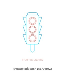 Traffic light icon isolated on white background.