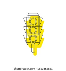 Traffic light icon isolated on white background