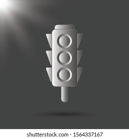Traffic light icon isolated on gray background