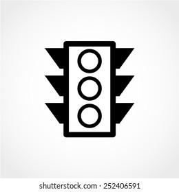 Traffic light Icon Isolated on White Background