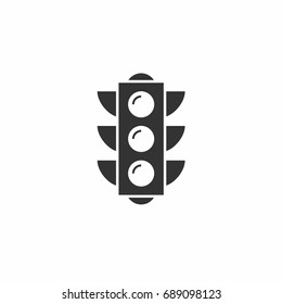Traffic light icon isolated on a white background. Simple symbol concept in flat style. Pictogram for web, mobile and infographics - stock vector