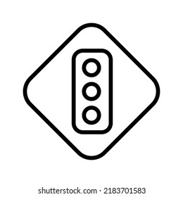 Traffic Light Icon. Line Art Style Design Isolated On White Background
