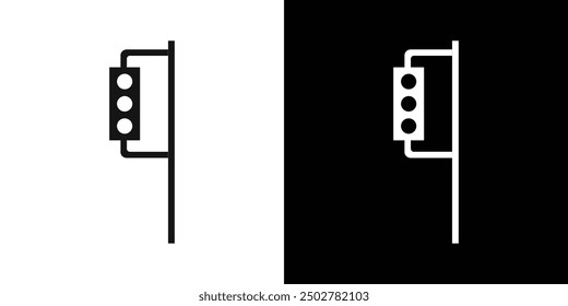traffic light icon line art vector
