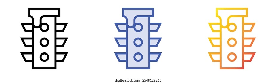 traffic light icon. Linear, Blue Fill and Gradient Style Design Isolated On White Background