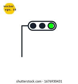 Traffic Light Icon Logo Vector Design Template