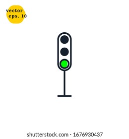 Traffic Light Icon Logo Vector Design Template