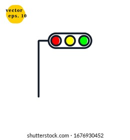 Traffic Light Icon Logo Vector Design Template