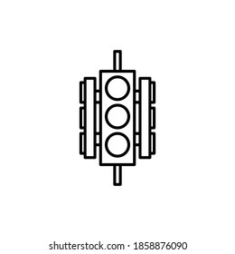traffic light icon or logo vector line style black color.