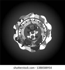 traffic light icon on grey camo texture