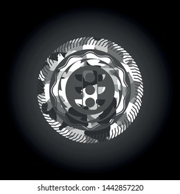 traffic light icon on grey camouflage pattern