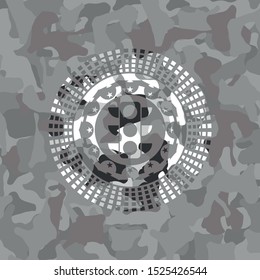 traffic light icon on grey camo texture