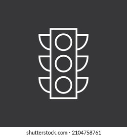 Traffic light icon on grey background