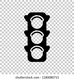Traffic light icon. On transparent background.