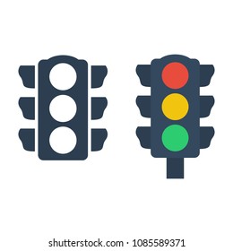 Traffic light Icon on white background. Vector illustration