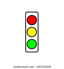 Traffic Light Icon On White Background Vector / Illustration