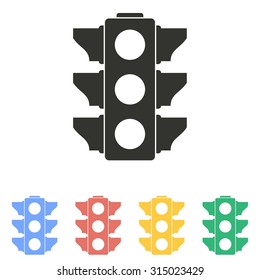 Traffic light  icon  on white background. Vector illustration.